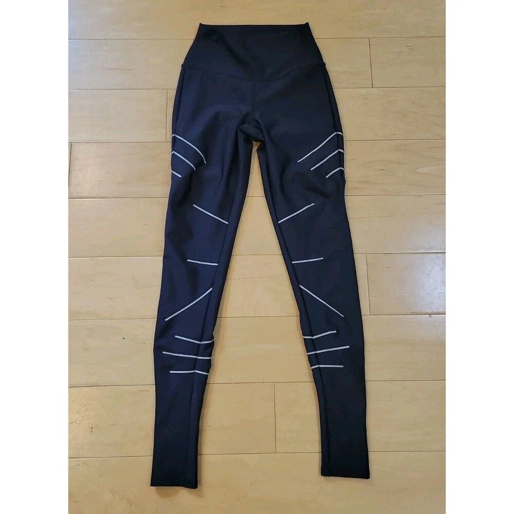 Alo Yoga Sequence Glow In The Dark High Waist Leggings Black Women’s XS Athletic
